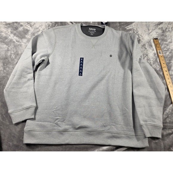 NWT Izod Sweatshirt Mens XL Advantage Performance Stretch Fleece Pullover Gray - Picture 1 of 6